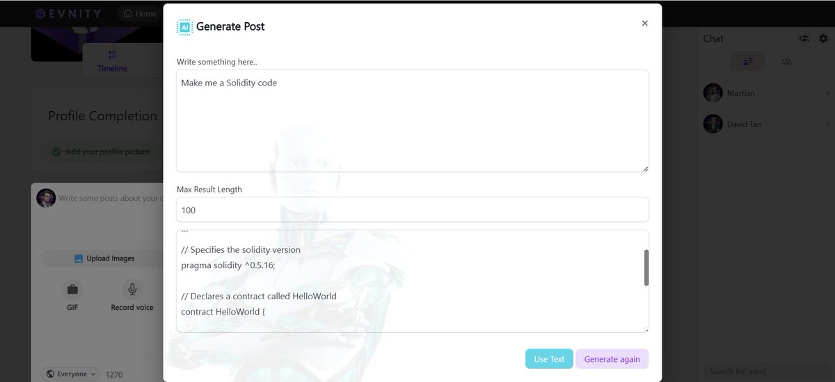 EvnodeChain's tweet photo. Evnity is not just social media. but we already build AI on Evnity for make To add features that can help you use EVNITY in your daily activities
Stay tune for the update
#evnode #evnity https://t.co/phCjSGpNEy