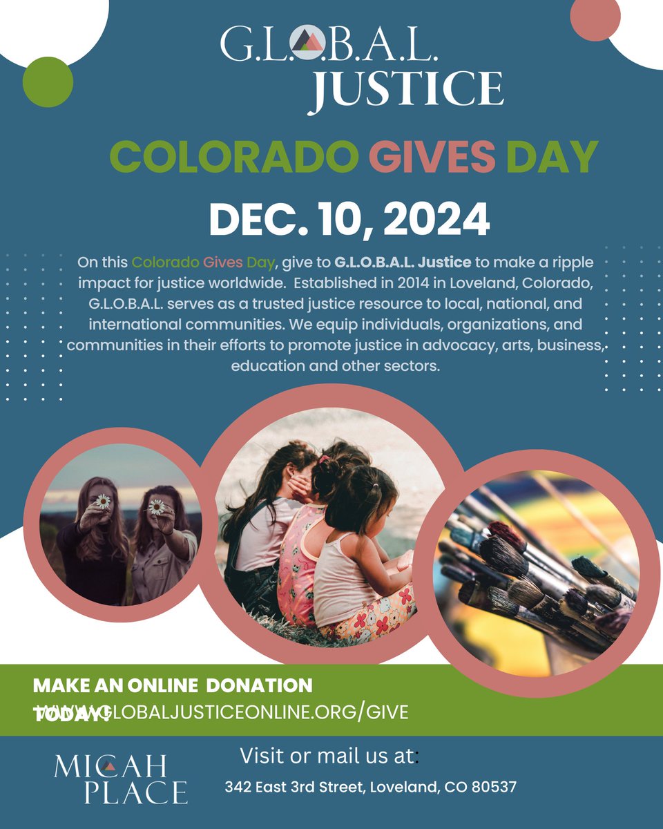 GLOBAL4Justice's tweet photo. Today is Human Rights Day and Colorado Gives Day.  We hope our friends in Colorado and around the country and globe will support G.L.O.B.A.L. Justice today to help us continue our work for 2025. Visit https://t.co/rC69Hhk2Ns today!  Thank you! https://t.co/RCvllBEdlw