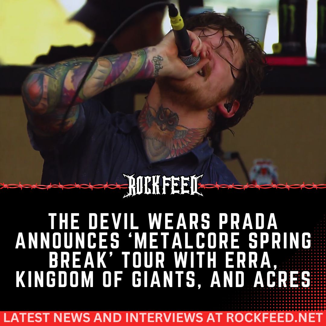 The Devil Wears Prada is headed out on the 'Metalcore Spring Break' tour featuring Erra, Kingdom of Giants, and Acres.

April 17 - Wichita, KS - Temple Live
April 18 - Des Moines, IA - Val Air Ballroom
April 19 - Fargo, ND - Sanctuary Events Center
April 20 - Winnipeg, MB - Park