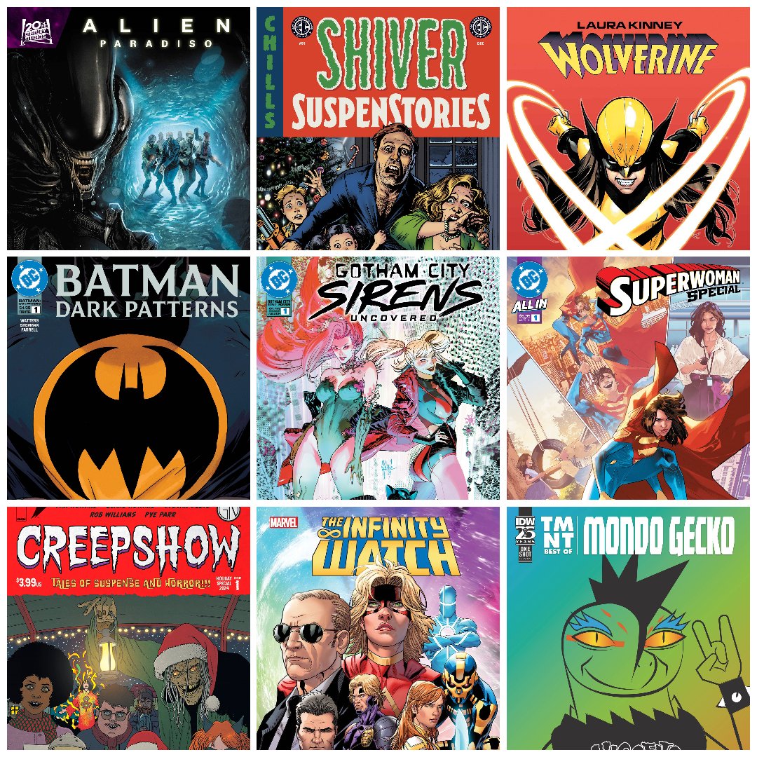 ArkhamComics's tweet photo. We got a double shipment from Diamond Distributors, this week's and last week's items!
Items Arriving at Arkham Comics for the week of December 11, 2024

https://t.co/ZEt9iArgF0 https://t.co/XRlKgQzT9T