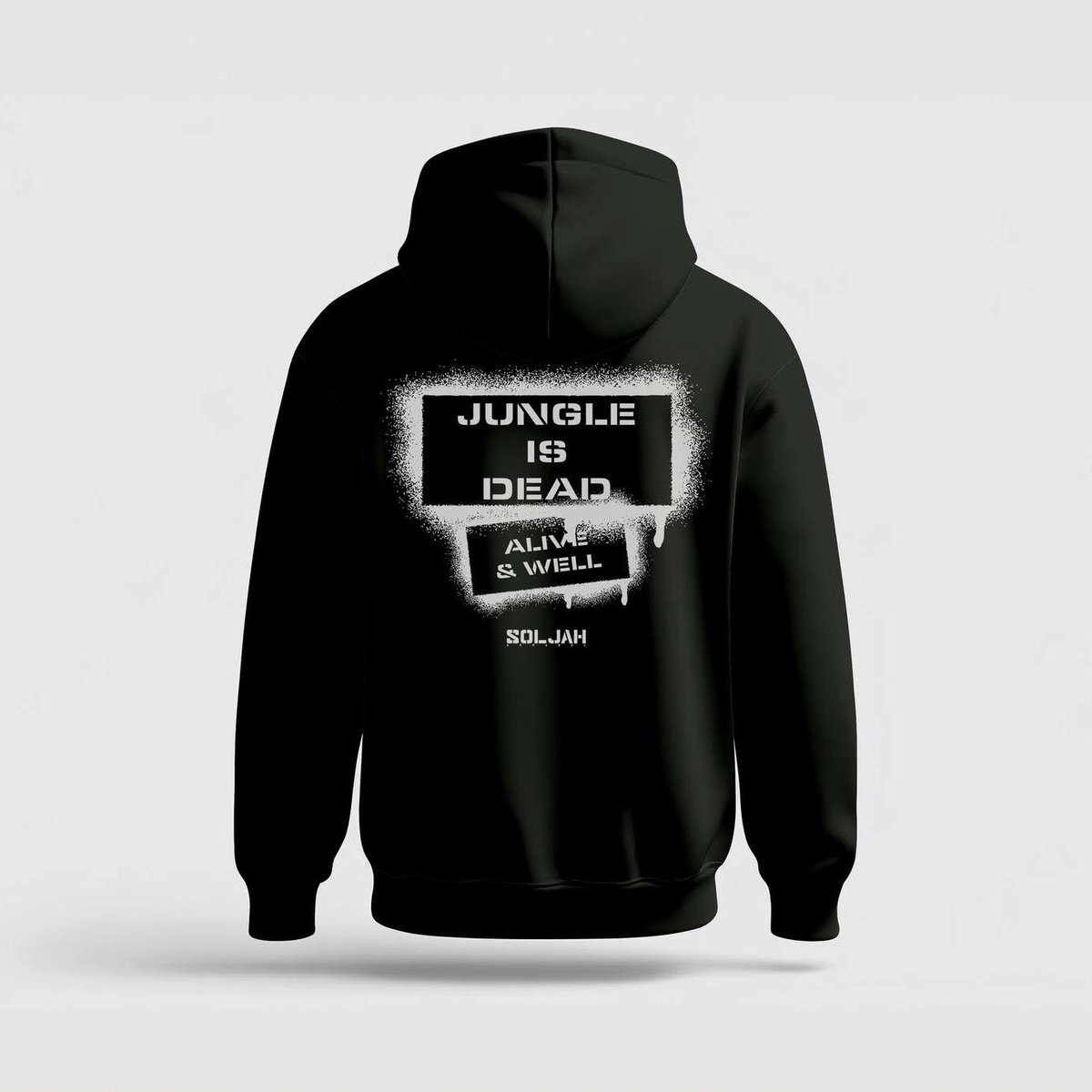 dejaySATIN's tweet photo. JUNGLE is Dead ☠️☠️☠️ @SolJahApparel 

super comfy hoodie available is S-XXXL

#jungleisdead #junglemusic #hoodie #soljahapparel https://t.co/0Ms8Atr2cB