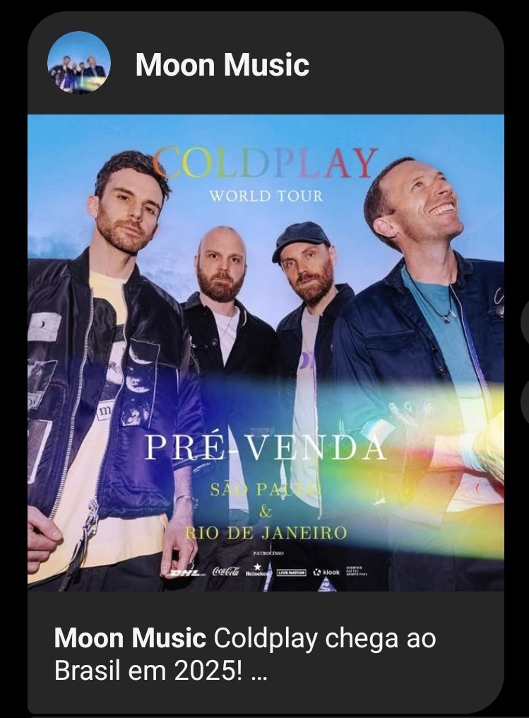 coldplaybrasil's tweet photo. 🚨 CUIDADO 🚨 O Coldplay NÃO tem shows confirmados no Brasil para 2025. Recebemos de vários seguidores no Instagram que estão circulando anúncios de vendas de ingressos para eventos inexistentes. 🚨 https://t.co/1kzujRryhi