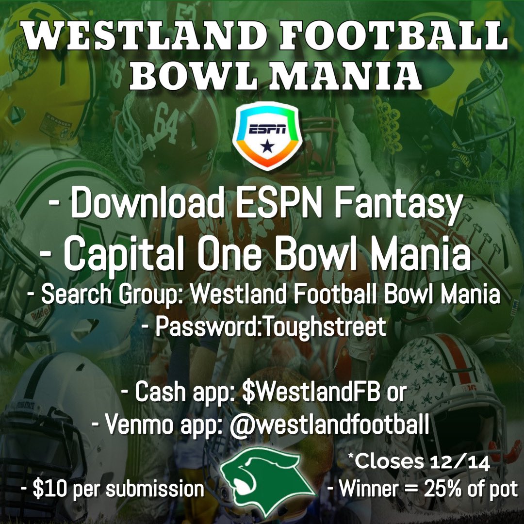 Westland Football Bowl Mania. Support Westland Football #TOUGHSTREET