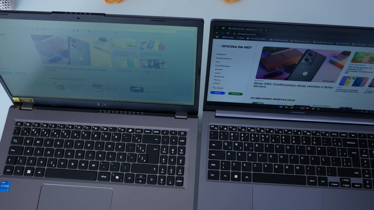 Quando te perguntarem a diferença de tela TN vs IPS em notebook, mostra essa foto.
