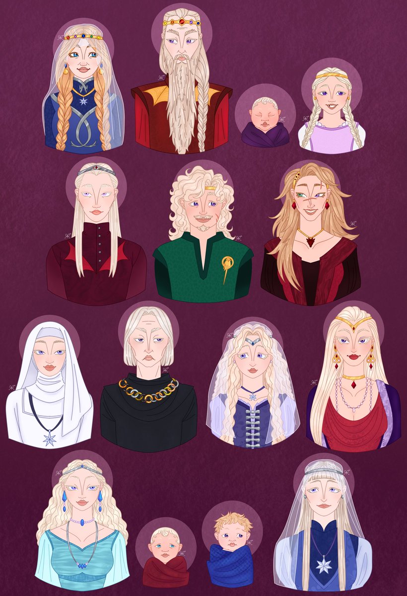 🏰🐉 Jaehaerys and Alysanne: progeny and pain 🐉🏰
 
Designs for everyone’s fave dysfunctional family!! :] see below for close ups and design notes