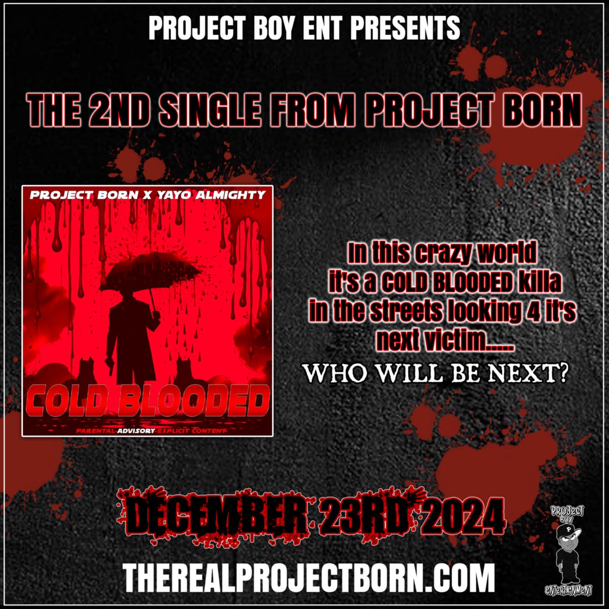 FlinTose's tweet photo. @realprojectborn #coldblooded December 23rd!! https://t.co/tquEKoxgFY