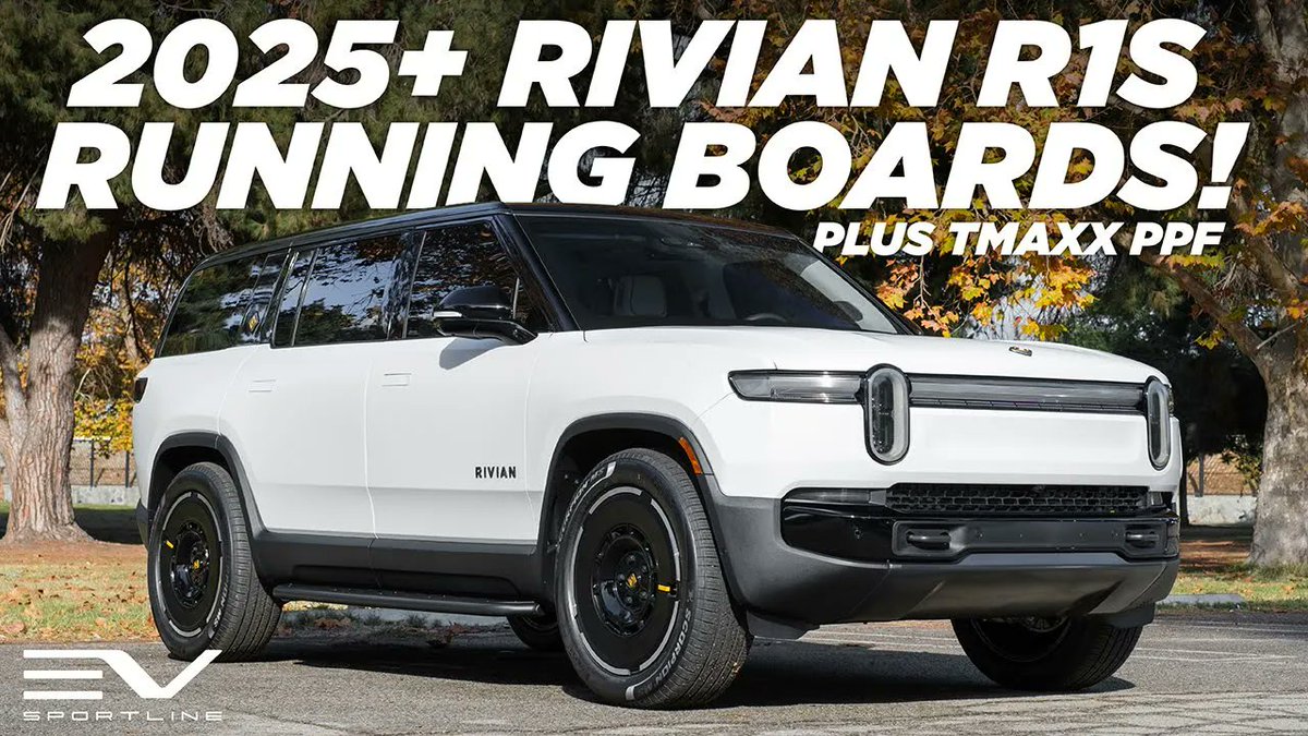 Step up that Rivian!  2025+ RMaxx Running Boards &amp; Stealth <a href="/TMaxxUSA/">TMaxx USA</a> PPF make this one perfect 🤩
youtu.be/xbgzcnkLEv0
#Rivian #RivianR1S #RivianR1T #EVSportline <a href="/Team1ev/">1EV</a>