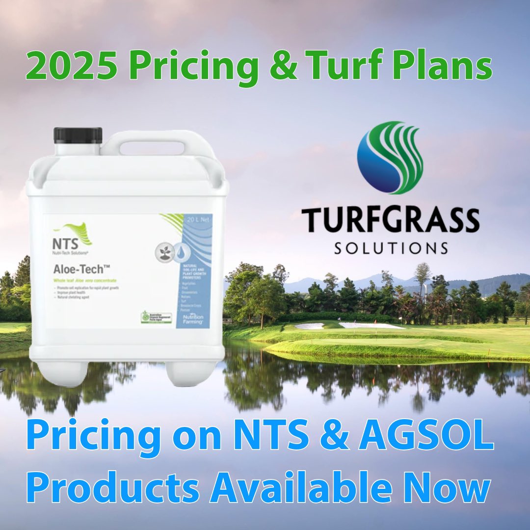 2025 Pricing and Pre-Ordering on <a href="/ntsaustralia/">Nutri-Tech Solutions</a> and <a href="/AgrSolutionsInc/">Agriculture Solutions</a> Products is now available!

Reach out - learn more about Aloe-Tech and place 2025 pre-orders to set your turf up for success with turf programs that work with your budget this spring ⛳️

turfgrass-solutions.ca/aloe-tech.html