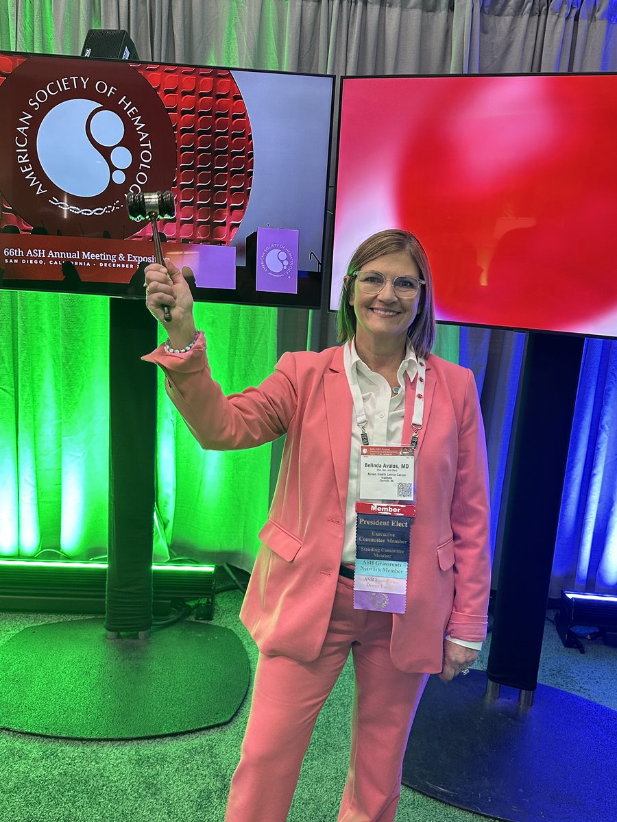 IT’S OFFICIAL 🎉
Dr. Belinda Avalos (<a href="/b_avalos_MD/">Belinda Avalos, MD</a>) gaveled in as the new president of <a href="/ASH_hematology/">ASH</a>! Your leadership and dedication to advancing hematology will undoubtedly inspire and drive progress in the field. #ASH24