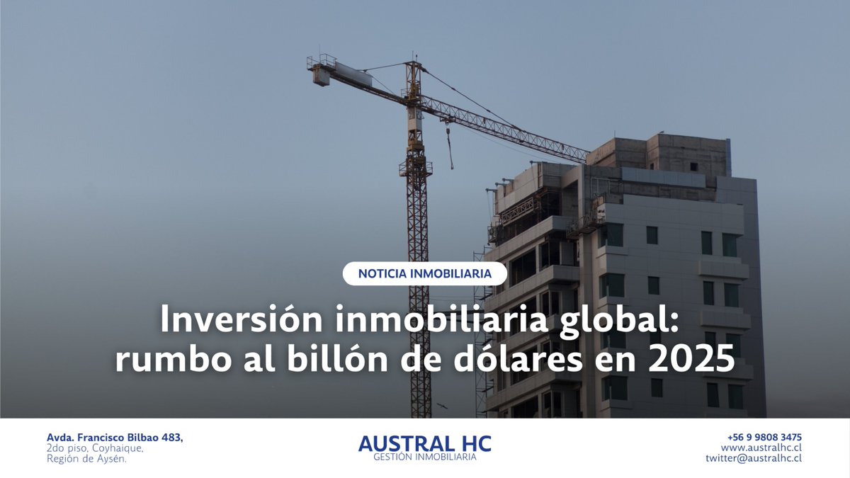 🌍 ¡El mercado inmobiliario global mira hacia el futuro! En 2025, las inversiones podrían alcanzar un billón de dólares 📈.

🔗 Descubre más: australhc.cl/p-x

#InversiónInmobiliaria #Propiedades #DesarrolloUrbano #Sostenibilidad #PropTech #Chile #Inversión #Construcción
