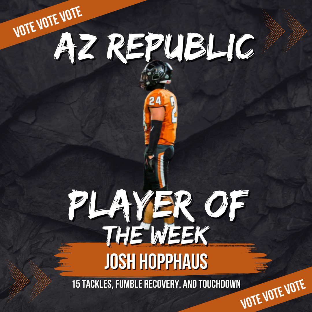Our own Josh Hopphaus is up for AZ REPUBLIC player of the week for his state championship performance! 

Let’s make sure to vote vote vote! 
azcentral.com/story/sports/h…

Voting closes Wednesday at 6pm!
