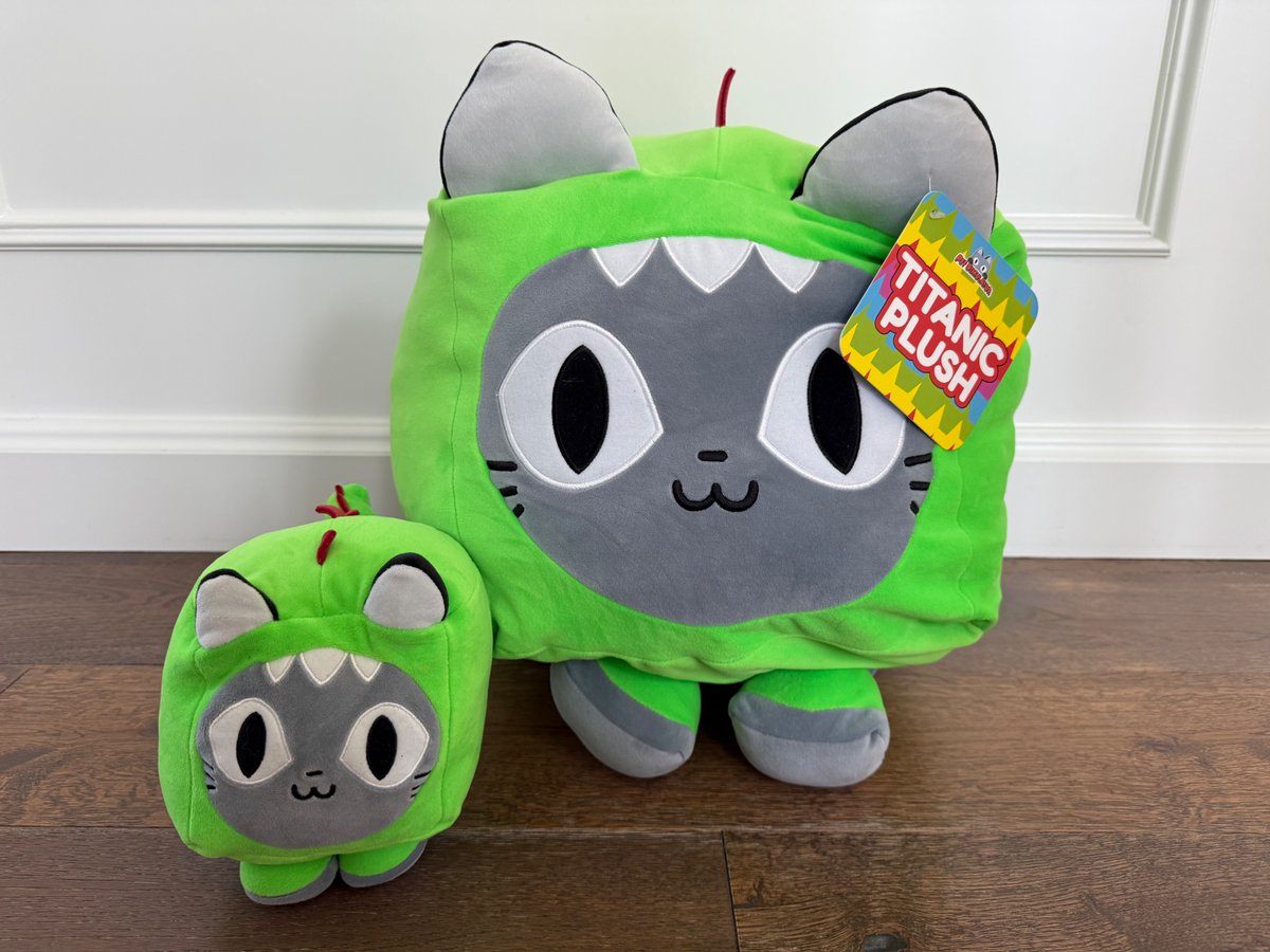 Twindomrox's tweet photo. It's time for another giveaway, with Worldwide Free Shipping!  This time it's 2 Titanic Dino Cat Plushes (including the smaller versions!), one each to 2 lucky winners!                            

To enter:              
1. Like and Retweet this post.             
2. Follow me on Twitter.                          

Contest ends Saturday, December 14th at 11:59am PT, and the randomly-selected winners will be announced that day!                         

Notes: as always, this is the plush only (no DLC).  Free shipping to winners anywhere I can legally ship to!  Also, you'll need to privately give me a name and address to ship to.  Doesn't have to be your name or address but has to be someone/where to ship to!  Such details will be held strictly confidential of course.  Winners must contact me within 3 days of the end of the contest to claim the prize.                  

Good luck and please help spread the word!