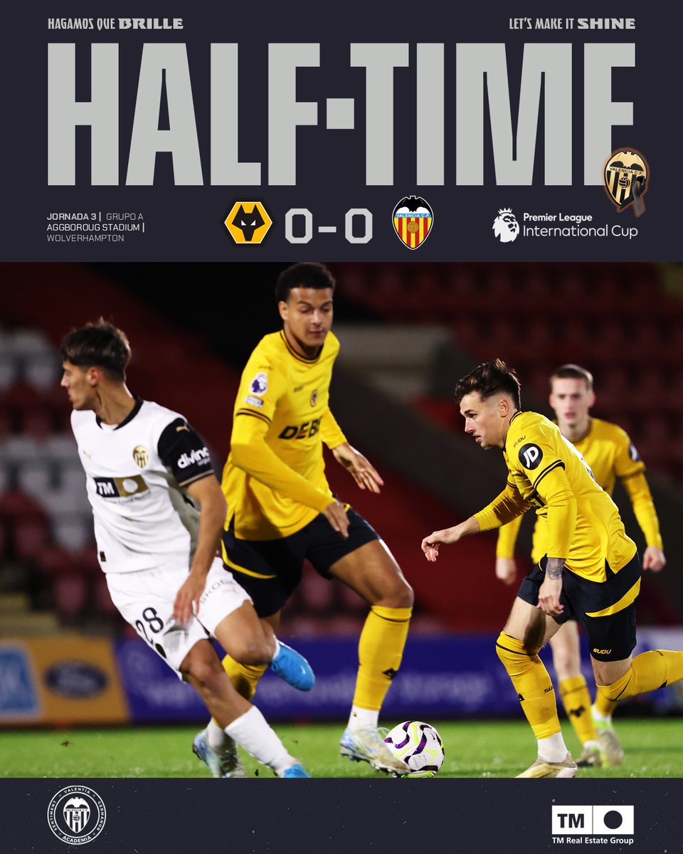 ⏸️ DESCANSO 

➡️ Empate sin goles en una primera mitad en que el #VCFMestalla tuvo ocasiones por medio de <a href="/TejonMartin/">Martin Tejon Fauli</a>, <a href="/_joseluu_27/">José Luis</a>, Ali Fadal y <a href="/alexgurendal/">Alexander Gurendal</a> 

🥅 El portero del <a href="/WolvesAcademy/">Wolves Academy</a> detuvo un penalti

#WolvesVCFMestalla 🟡⚫️🦇