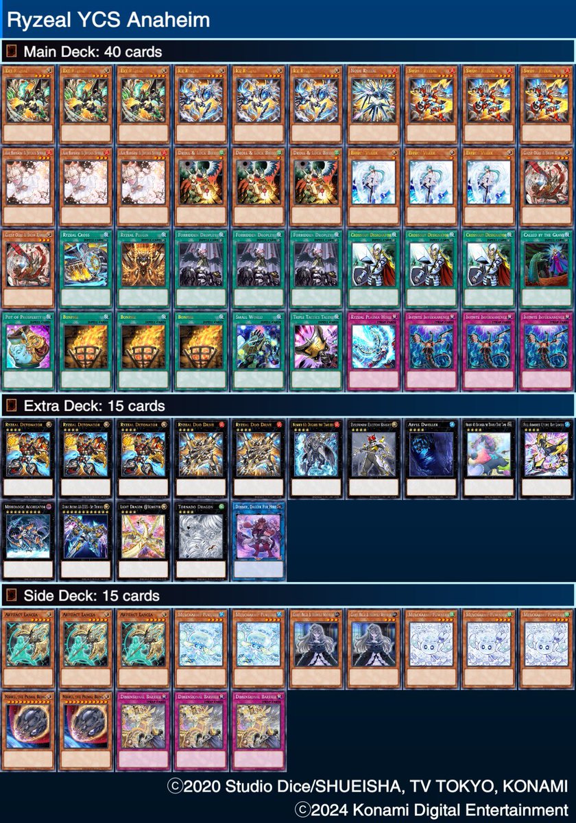 I lost to <a href="/TrifGaming/">Steven Trifunoski 🔱</a> in literally 6 minutes round 11 (the people who no showed didn’t even get match losses yet) but this is the deck I played at YCS Anaheim 
Gonna go over the things I think I did right and wrong on the next episode of the podcast this week