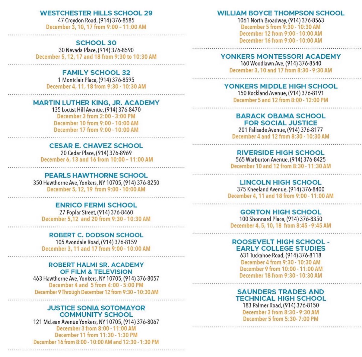 The School Choice Application is Open!
yonkerspublicschools.org/schoolchoice

Now through December 31, 2024, for:
Current Students in Transition Grades
Students New to YPS in September

📝 Plan your school visits: Check out the full tour schedule here:
bit.ly/school-choice-…
👶 Parents of