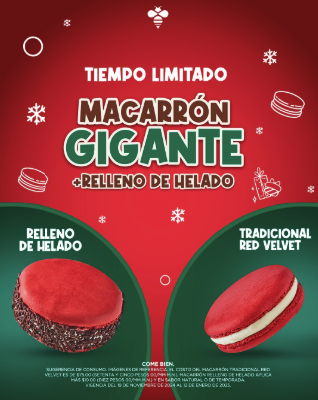 SandymoonMX's tweet photo. #Nutrisa reinventa el clásico #macarrón y lo convierte en una exquisita pieza gigante de sabor red velvet que dará un crujiente y delicioso sabor a la celebración de estas fiestas. Encuéntralo en las más de 300 sucursales de Nutrisa hasta el 19 de enero 2025 #navidad #sandymoon https://t.co/eULXiQicmy