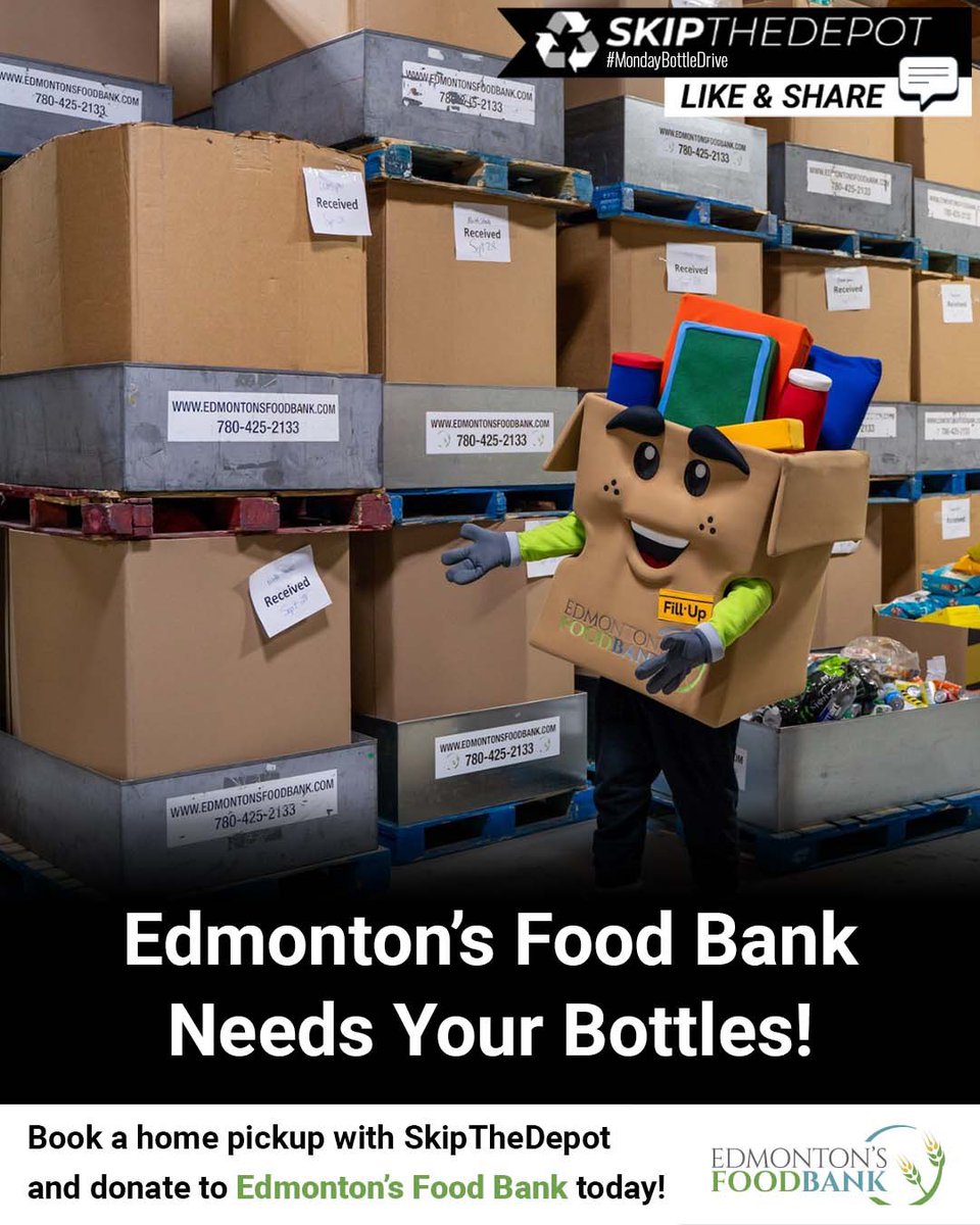 skipthedepot's tweet photo. Edmonton's Food Bank is on a mission, and we need YOUR help!
Donate your bottles to Edmonton's Food Bank here: https://t.co/2aiHieCm2R
#yeg #edmonton #edmontonlife #yegnow #yegliving #yegbuzz #bottledepot #bottledepotnearme #fooddrive #foodbank #yegfoodbank @yegfoodbank https://t.co/za9CWaqtlA