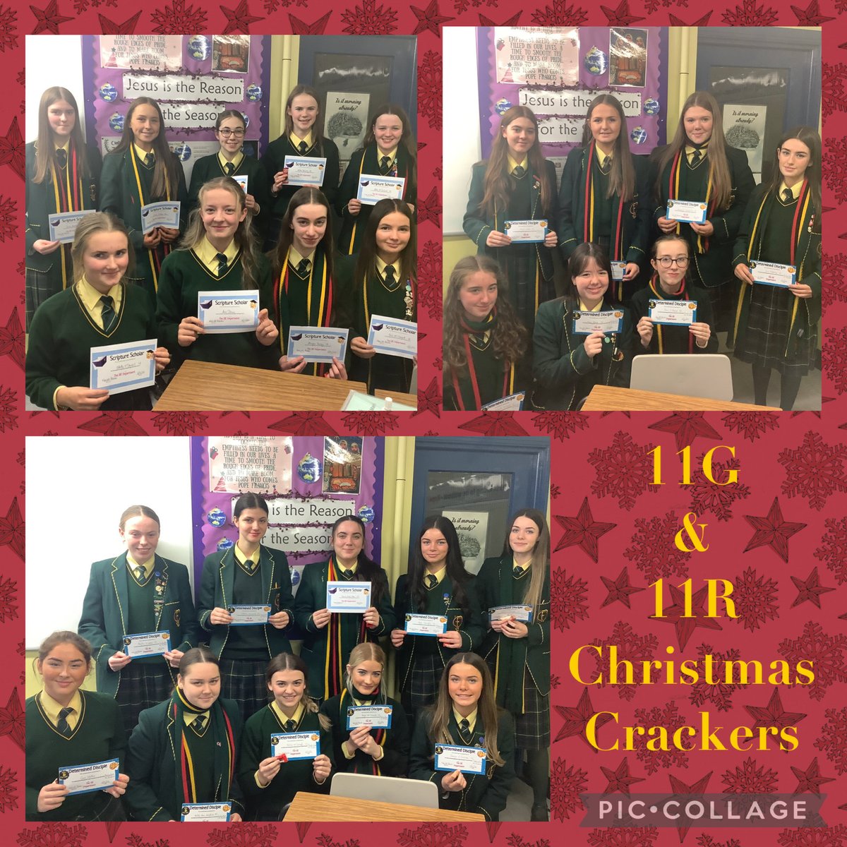 Christmas cheers today for the students in 11G and 11R who received Scripture Scholar or Determined Disciples certificates! So proud of these students who demonstrate excellence and dedication to their studies ⭐️ #hardworkpaysoff