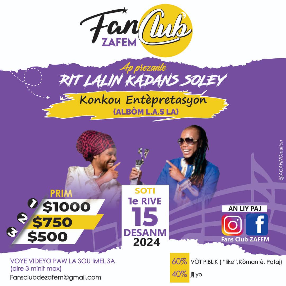 fans_club_zafem's tweet photo. #RitLalin #KadansSolèy #Zafem #Mizik #Kilti #FanClubZAFEM #Ayiti #Fanatik #AtiSole #DenerCeide #ReginaldCange https://t.co/Ty1dPHvlQ3