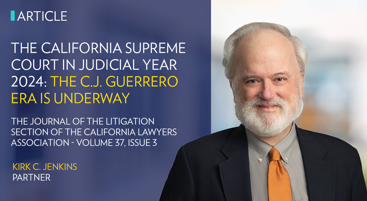 Explore Kirk Jenkins' analysis of the California Supreme Court's 2023-2024 Judicial Year under Chief Justice Patricia Guerrero. From shifting caseloads to new appellate trends, gain insights into the Court’s evolving dynamics: hubs.la/Q02_91GP0