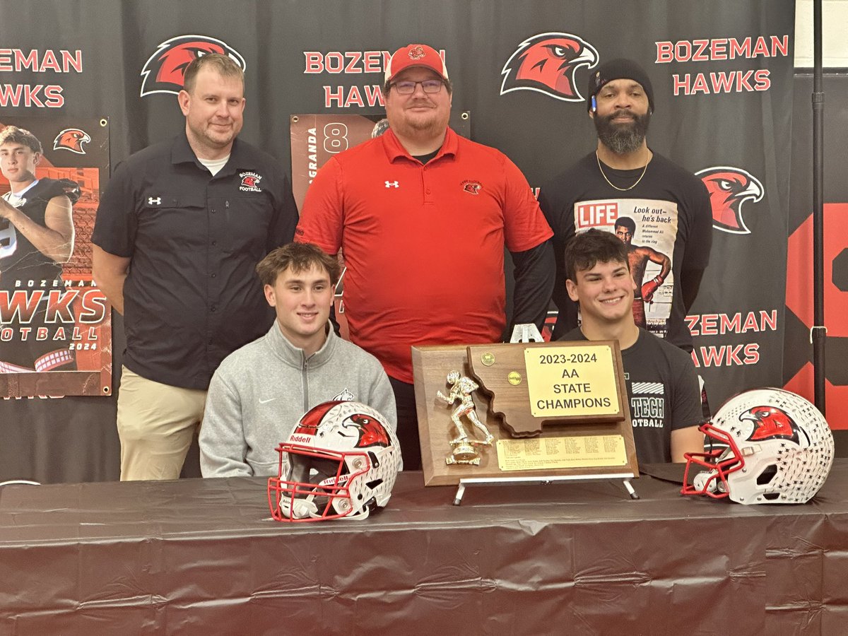Austin Lee Parr (@alparr22) on Twitter photo Bozeman High signing day! 🖊️
Kash Embry is staying home with #MSUBobcatsFB.
Brady Casagranda is headed to Butte America.
Lauren Fox will play volleyball for Carroll.
<a href="/bozeman_hawks/">Bozeman High School</a>
<a href="/MonTechFootball/">Montana Tech Football</a> Bozeman High signing day! 🖊️
Kash Embry is staying home with #MSUBobcatsFB.
Brady Casagranda is headed to Butte America.
Lauren Fox will play volleyball for Carroll.
<a href="/bozeman_hawks/">Bozeman High School</a>
<a href="/MonTechFootball/">Montana Tech Football</a>