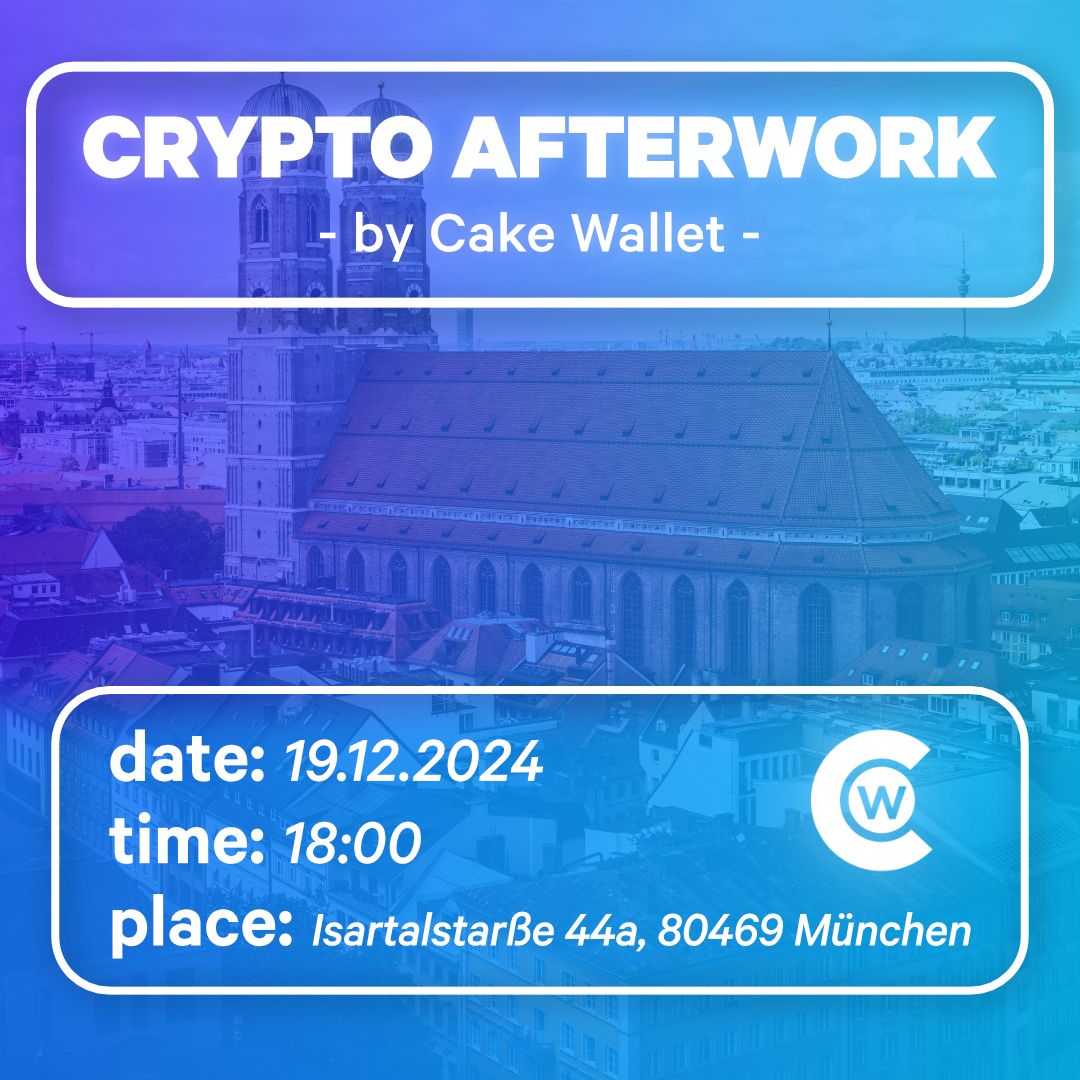 cakewallet's tweet photo. Join us for Crypto AfterWork! ๐ป๐
Learn about the latest trends, network with crypto enthusiasts, and enjoy free pizza & drinks.
๐
When: Dec 19th, 6PM
๐ Where: Munich
โ
RSVP: https://t.co/oj6okUK2ZR
#cakewallet #CryptoAfterWork #MunichMeetup https://t.co/xm79XpsrU8