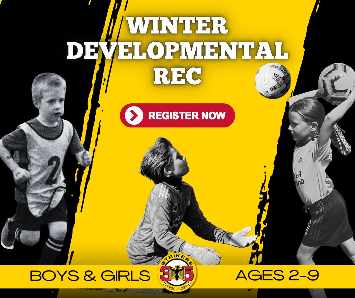 New year, new goals. Register today for Winter Developmental Rec and start the new year off right ➡️ strikersfoxvalley.com/register. 
#onecommunity #oneclub #soccer