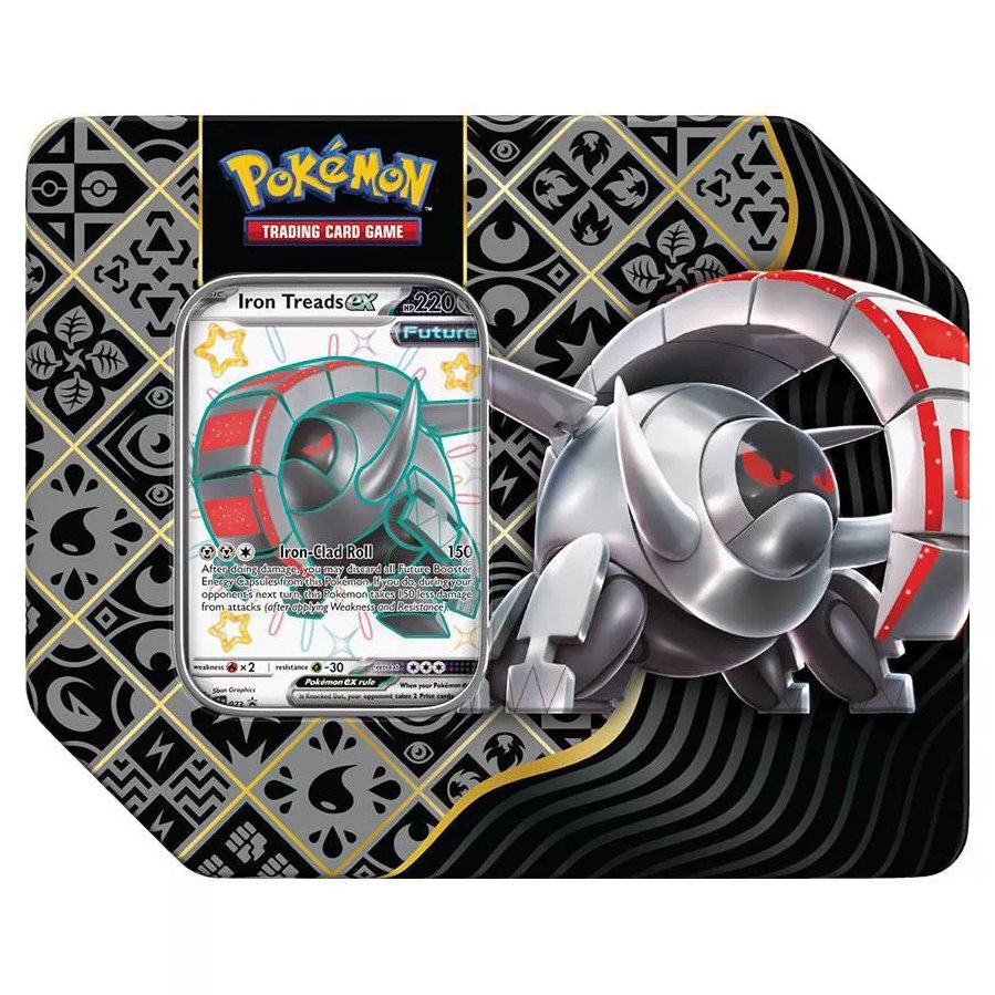 PokemonRestocks's tweet photo. Paldean Fates Shiny Iron Treads Tin is back up for $28.99 at Target!

➡️ https://t.co/l3bna4Fmtc

Limit 3 per order.
#PokemonTCG #ad https://t.co/88yKqbOz7G