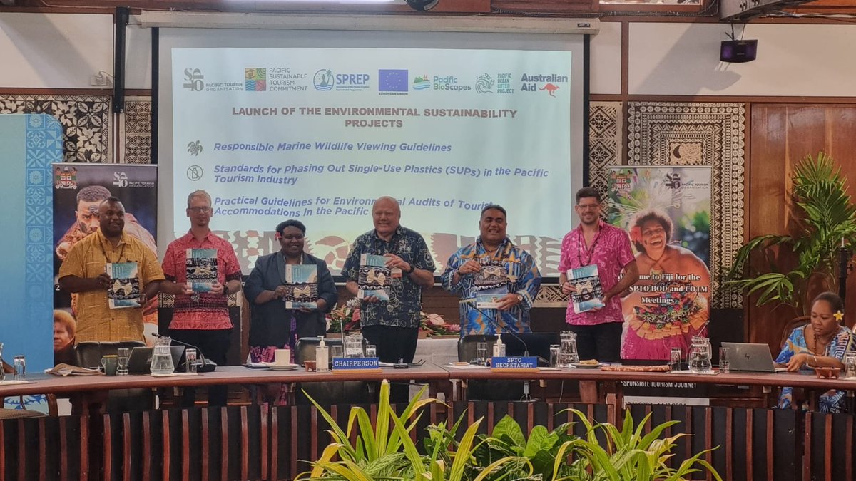 SprepChannel's tweet photo. At the Council of #TourismMinistersMeeting in @Fiji, three pioneering #EnvironmentalSustainability Projects were launched for the #Pacific
https://t.co/c9u5Oq6RVL
#POLP #CleanPacific #SayNotoPlasticPollution #BioScapes #EU #ACPMEA3 #pacificbiodiversity #ecosystems @eupasifika https://t.co/TLEETHruCA