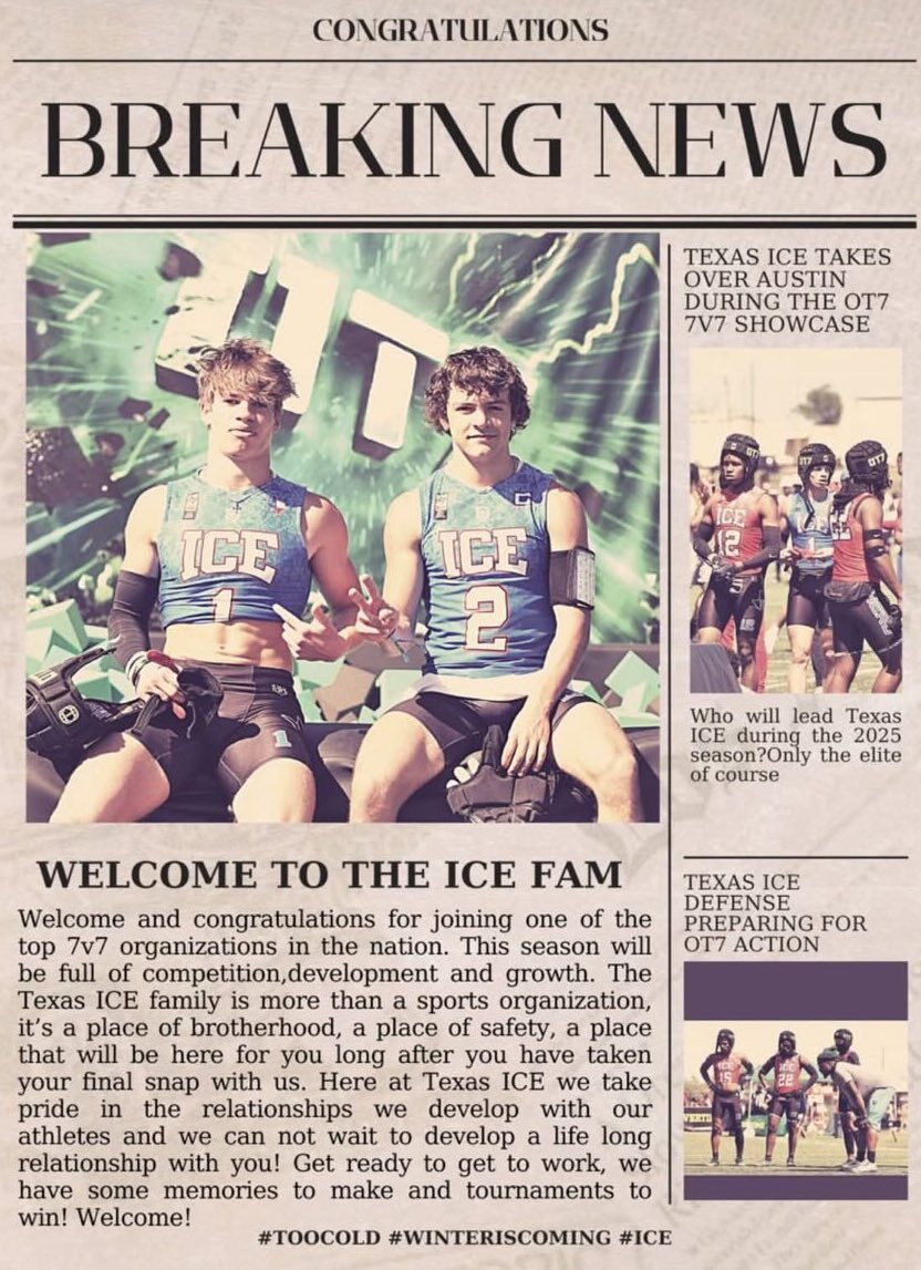 I'll be playing with <a href="/TexasICE7v7/">Texas ICE 7v7</a> this spring season
<a href="/CoachZim_Fresh/">CoachZim_SMP</a>