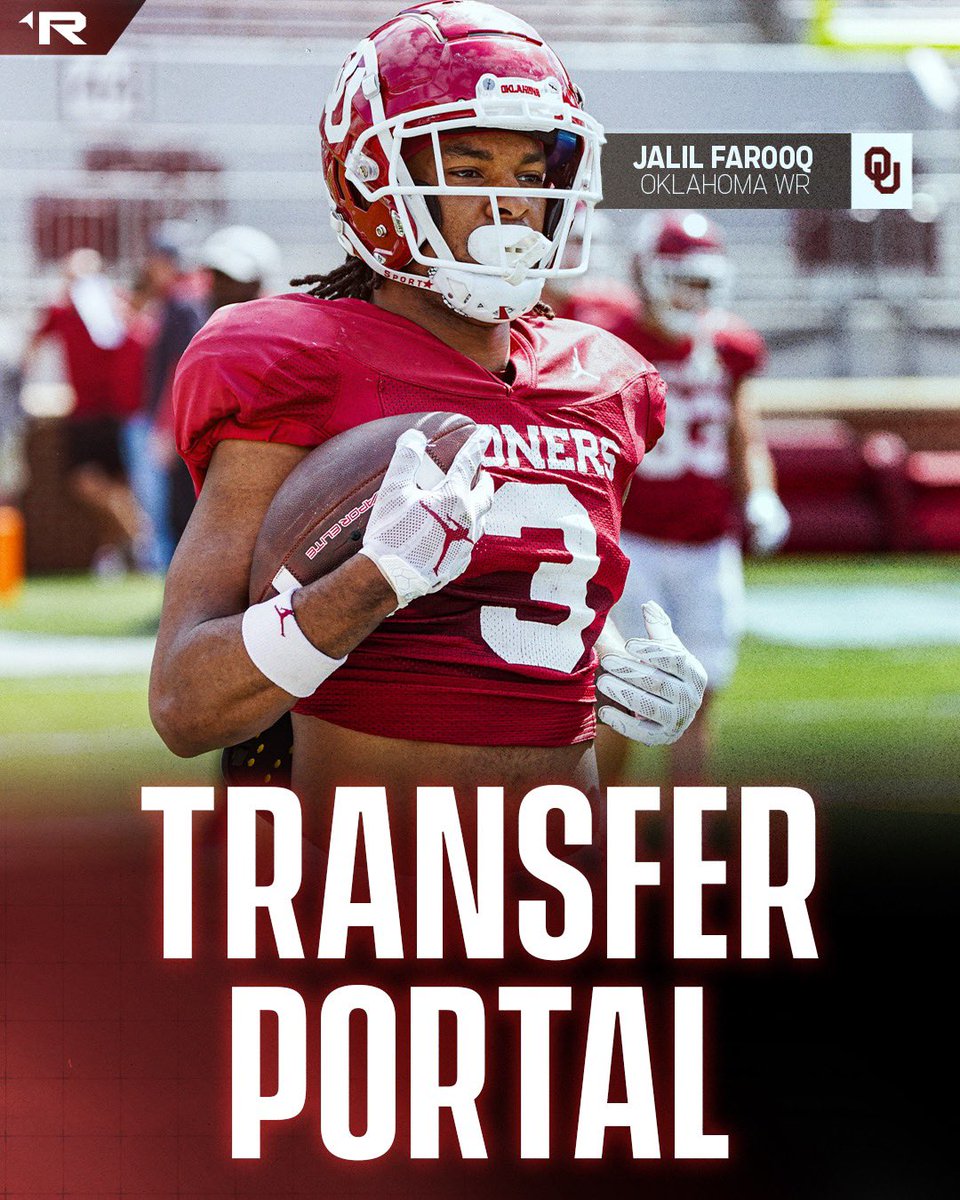 OUInsider's tweet photo. NEW: #Sooners WR Jalil Farooq will transfer after four seasons in Norman. He played in just two games due to injury in 2024, and he’ll have one year of eligibility remaining.

➡️ https://t.co/RpjIDe6xV5 https://t.co/fUUxc5xhXZ
