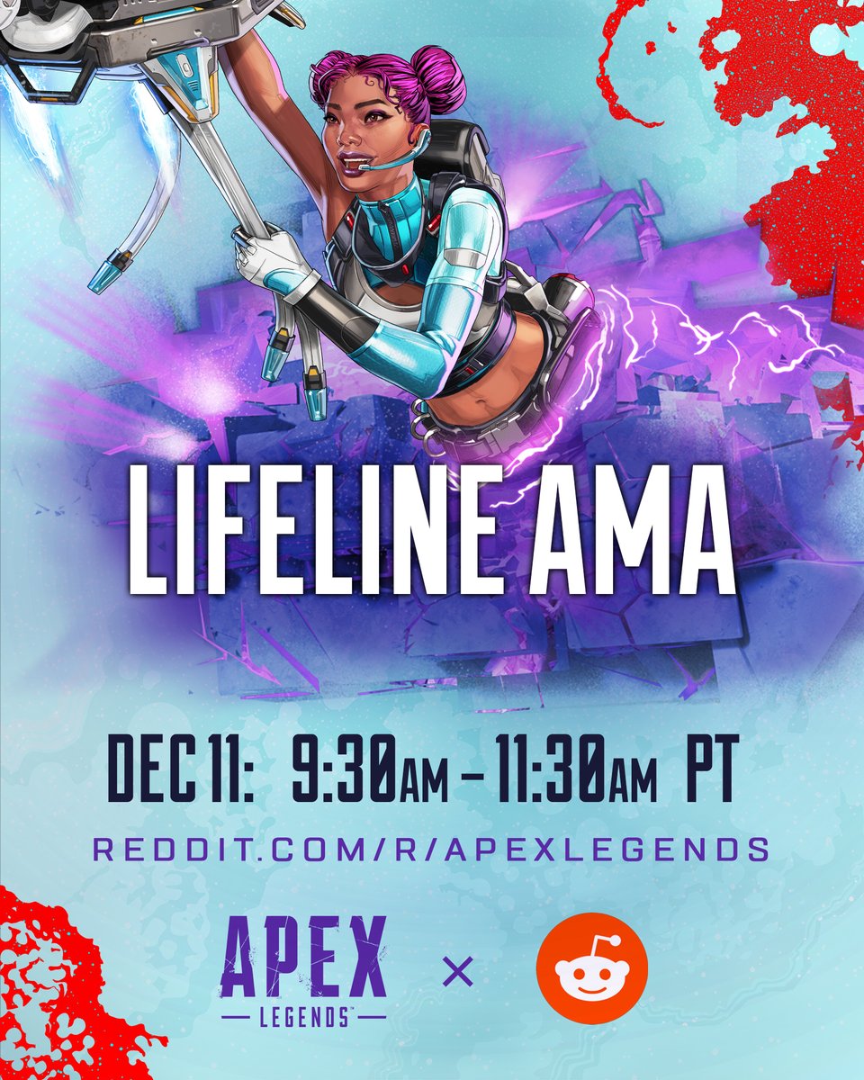 Respawn's tweet photo. It's time to talk about all things Lifeline! Join us tomorrow, Dec 11, for our next @PlayApex AMA. 

➡️ https://t.co/C9lPNf1pv9 https://t.co/0DWKLPbpxU