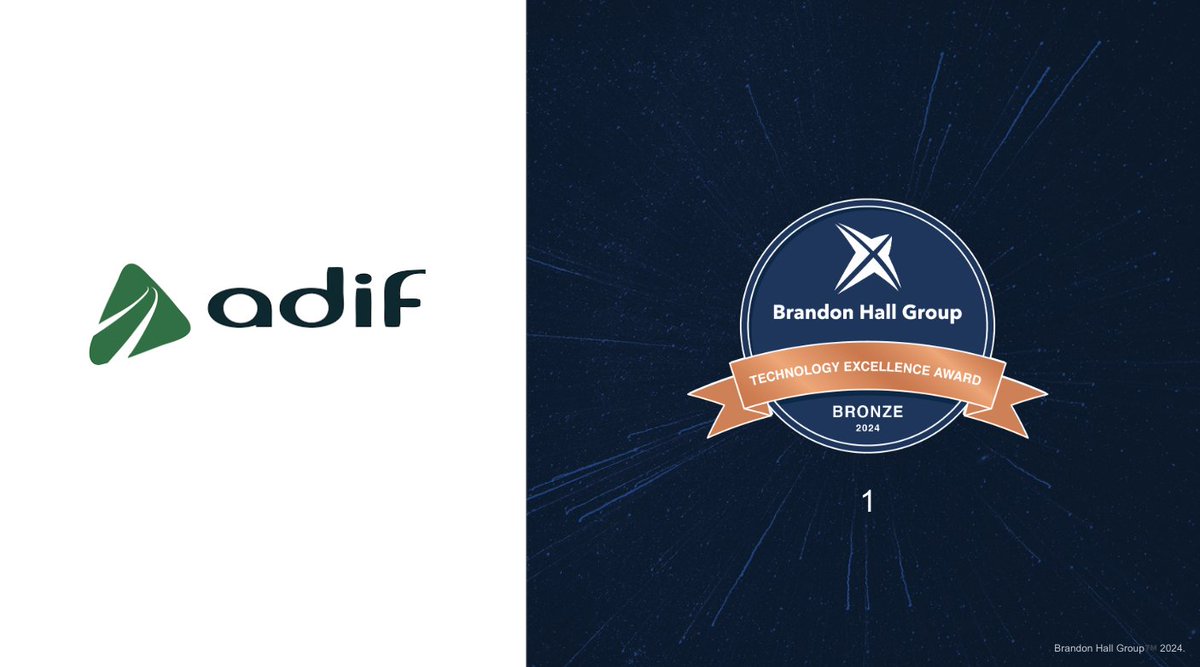 BrandonHallGrp's tweet photo. @https://x.com/virtualware and ADIF Thank you for your contribution to this year’s Technology Excellence Awards Program!  An outstanding BRONZE Award!  Let’s celebrate! #bhgawards https://t.co/d7SS8qndXy