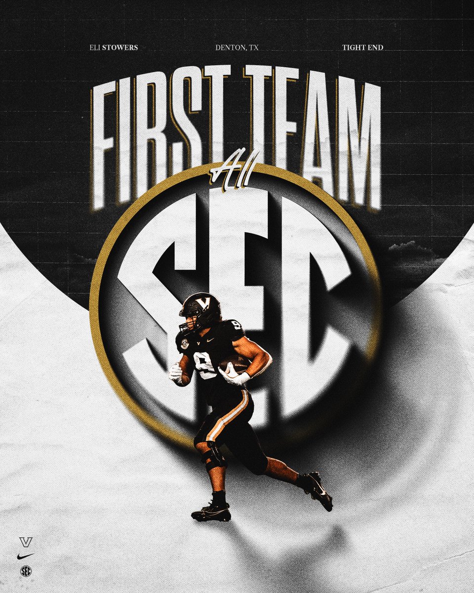 Vanderbilt Football (@vandyfootball) on Twitter photo First Team All-SEC
⚓️ Eli Stowers First Team All-SEC
⚓️ Eli Stowers