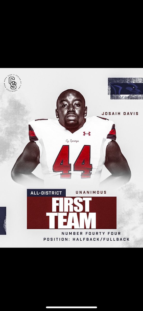 josiahdavis70's tweet photo. AGTG Its a true blessing and highly thankful🙌🏾🙏🏾 @coachbrown_D @CoachWilson26 @CoachOFagan 
@jay_dot_blaze @CSHSPanthersFB
@CySpringsHS @Springs_Sports
@RecruitingCSHS https://t.co/V4SkDZOYCd