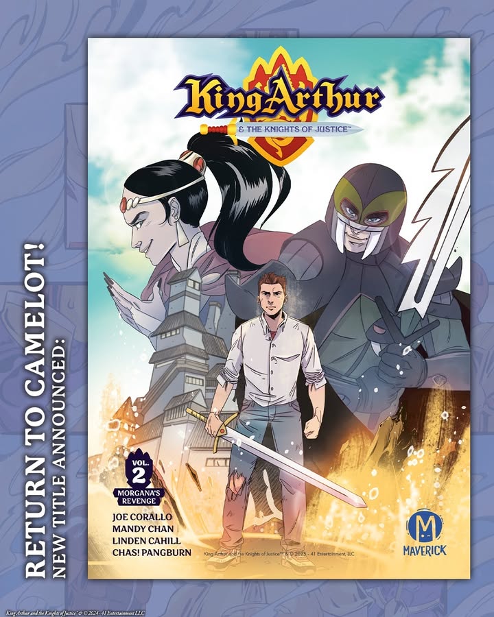 Maverick™ (@maverick_ogn) on Twitter photo When Morgana breaks free in Camelot, Arthur & his teammates are knighted once more! Arthur King & his knights return in King Arthur & The Knights of Justice Vol. 2: Morgana's Revenge! ⚔️
Details: bit.ly/3VvNhI1
W: <a href="/JoeCorallo/">Joe Corallo, 2003 Kids Philosophy Slam Finalist</a> A: <a href="/4threset/">🍉🏴Yon🏴🍉@ CAFKL H 15-16</a>
C: <a href="/wormfolk/">Linden🇵🇸 (On🟦☁️)</a> L: <a href="/chasexclamation/">Chas! Pangburn</a> When Morgana breaks free in Camelot, Arthur & his teammates are knighted once more! Arthur King & his knights return in King Arthur & The Knights of Justice Vol. 2: Morgana's Revenge! ⚔️
Details: bit.ly/3VvNhI1
W: <a href="/JoeCorallo/">Joe Corallo, 2003 Kids Philosophy Slam Finalist</a> A: <a href="/4threset/">🍉🏴Yon🏴🍉@ CAFKL H 15-16</a>
C: <a href="/wormfolk/">Linden🇵🇸 (On🟦☁️)</a> L: <a href="/chasexclamation/">Chas! Pangburn</a>