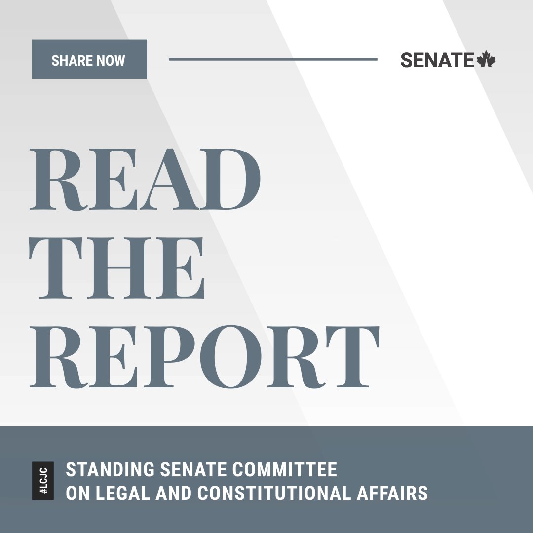 SenateCA's tweet photo. The Senate Committee on Legal and Constitutional Affairs has released a report on Bill #C321. 

Read the report: https://t.co/7efpxrGDwm

For more info on the bill: https://t.co/9xIKri1QEk

#SenCA #LCJC #CdnPoli https://t.co/f7iObdqrcD