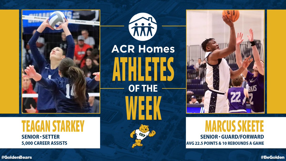 CSPBears's tweet photo. Congrats to Teagan & Marcus on being this weekβs @acrhomes Athletes of the Week!
#BeGolden #GB4L #CSP #LetsGoBears #ACRHomes #AOW https://t.co/yEMltYLy9B