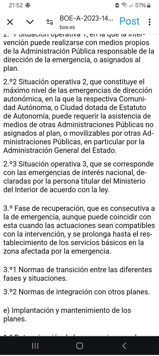 MoisesP03344057's tweet photo. @marma_sae @raberval @ikerikofriker Lea la ley y la Norma Básica de Protección Civil, la Generalitat no puede declarar el nivel 3, solo puede solicitarlo, al igual que puede pedirlo la Delegada del Gobierno. El único que puede declararlo,incluso, por propia iniciativa es el Ministro del Interior. https://t.co/sDP9o2h2ud