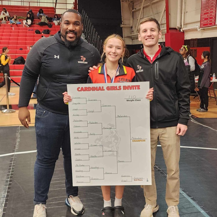 Our Titan Wrestlers are on fire! The girls team had a 1st place finisher Jayden Melendez, 2nd place finisher Maddie Monreal, and 4th place finisher Juliana Adamski and the boys team had a 1st place finisher Sebastian Sanderson! Awesome job! #TPTitanNation