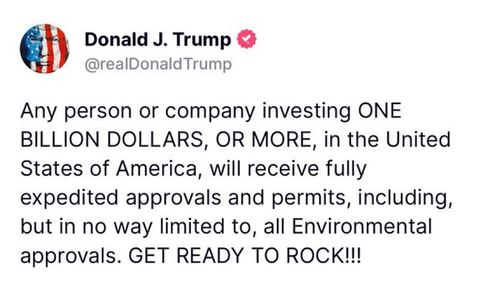 SagacityCM (@sagacitycm) on Twitter photo Does this apply to mining <a href="/realDonaldTrump/">Donald J. Trump</a> !?
This would be massive for the countless projects in the US that are tied up for every reason under the sun and yet they could bring in billions in revenue and create thousands of jobs.
#Mining Does this apply to mining <a href="/realDonaldTrump/">Donald J. Trump</a> !?
This would be massive for the countless projects in the US that are tied up for every reason under the sun and yet they could bring in billions in revenue and create thousands of jobs.
#Mining