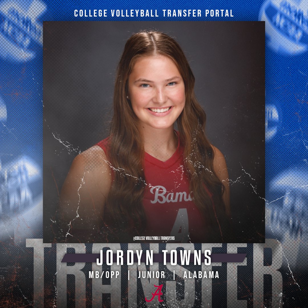 𝗜𝗻 𝗧𝗵𝗲 𝗣𝗼𝗿𝘁𝗮𝗹

✏️: Jordyn Towns
🏐: MB/OPP
🎓: Junior
📍: Alabama

#CollegeVBTransfers | #NCAAWVB