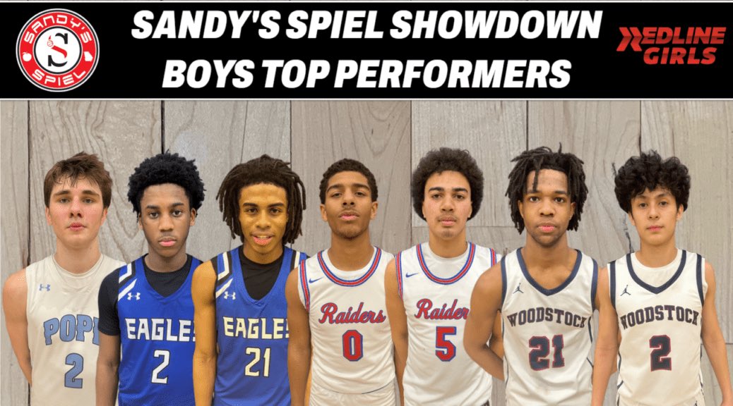 #SandysSpielShowdown Boys Top Performers 

<a href="/ZachBleshoy/">Zach Bleshoy</a> - <a href="/PopeBasketball/">Pope Basketball</a> 
<a href="/S_German4/">Stanton German</a> 
<a href="/dricparent_2025/">Andric Parent</a> - <a href="/MPCEaglesMBB/">Eagle’s Men Basketball (Varsity)</a> 
<a href="/Camhew/">Cameron Hewling</a> 
<a href="/KaedenGilstrap/">Kaeden Gilstrap</a>
<a href="/cjordanii2027/">CJ Jordan II - 2027</a> 
<a href="/Tajsara21/">Taj saragba</a> 
<a href="/Tully_Joseph1/">Joseph Tully</a> 
<a href="/dj_smooth_22/">Davenport Cox</a> - <a href="/Maysboysbball/">Mays Mens Basketball</a> 
<a href="/_McAuleyMatthew/">Matthew McAuley</a> 

READ: sandysspiel.com/sandys-spiel-s…