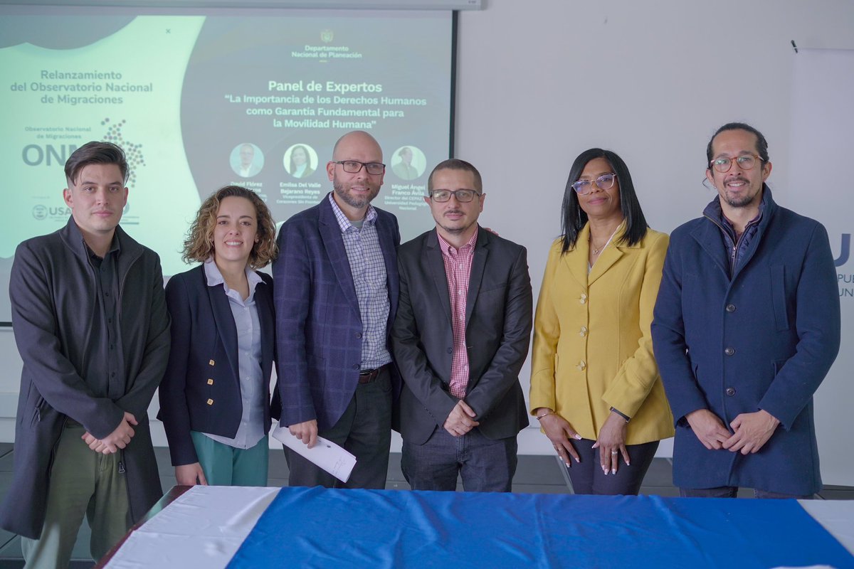 DNP_Colombia's tweet photo. El DNP, @USAID_Colombia y la @comunidadUPN, lideraron el Relanzamiento del Observatorio Nacional de Migraciones, donde se presentó:
👉🏽IMI de Mujeres
👉🏽Actualización del #MapaDeRiesgo
👉🏽Herramienta de oferta para población migrante
Conoce más sobre #ONM 👉🏽https://t.co/fwYZj8kqTM https://t.co/RnaEsEhkoS
