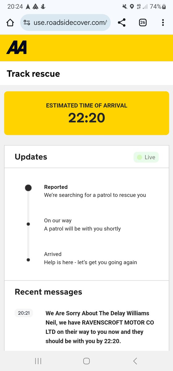 Thank-you <a href="/TheAA_UK/">The AA</a> for leaving me in a dark country lane with no street lights on this cold winters evening since 18:00.
