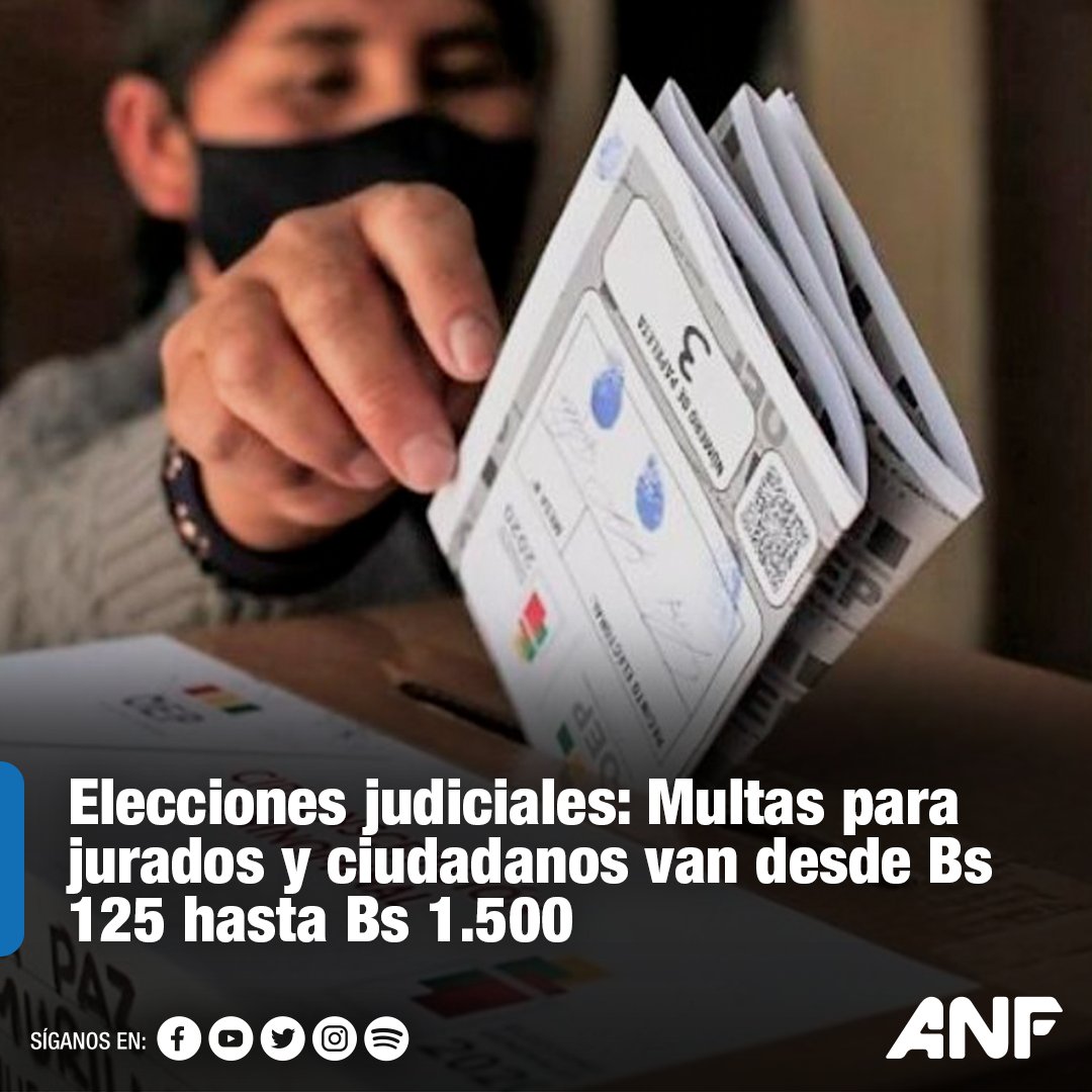 🔵 #ANF | Es una falta leve no votar el día de la elección o no exhibir el certificado de sufragio o de impedimento y su multa es de Bs 250, pero existen formas de evitar la sanción.
Lea la nota aquí 👉 acortar.link/GSuZ78