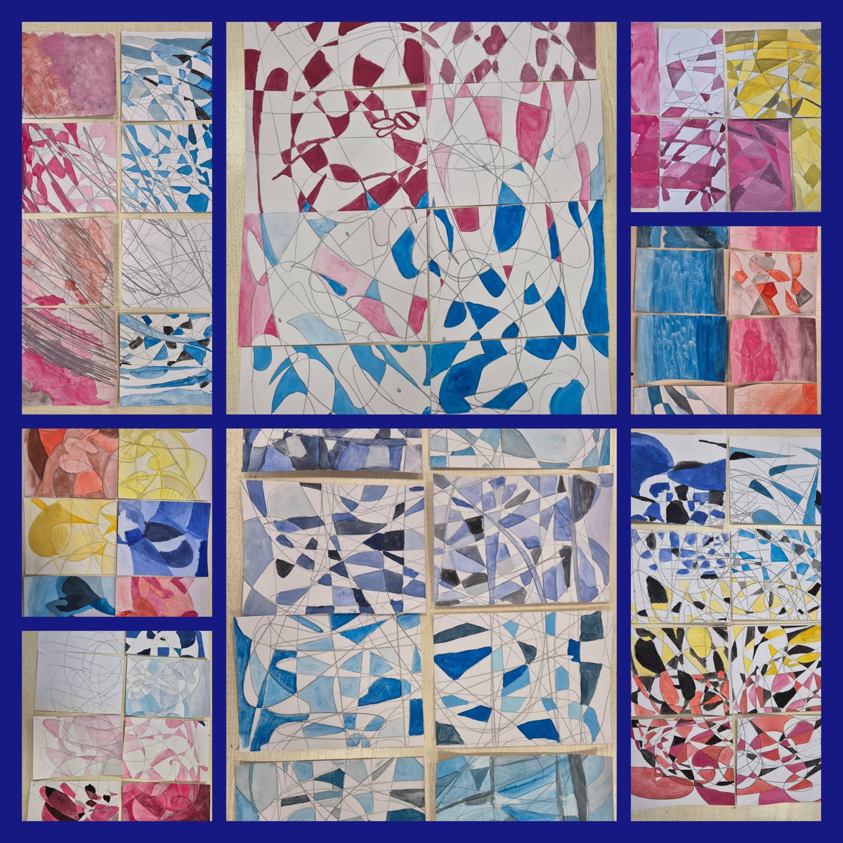 Experimental paint work with group negotiation and cooperation for the BEd1 Primary trainees based on the work of an artist.