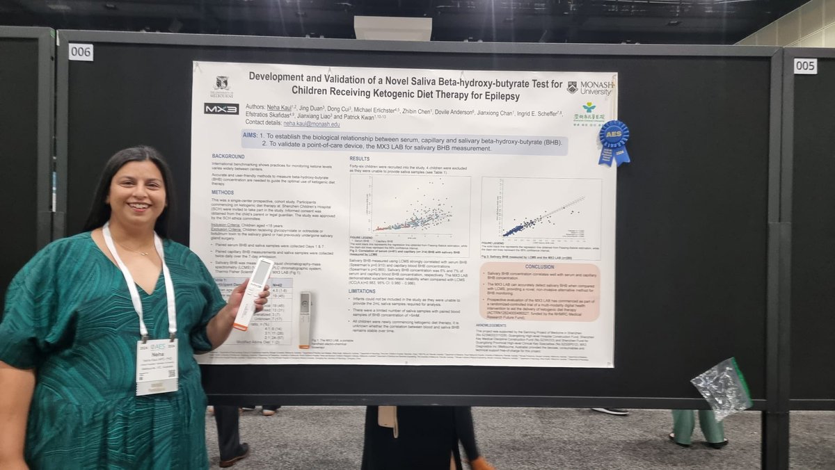 _SarahBarnard's tweet photo. Big shoutout to fellow presenter Dr @NehaDietitian who smashed her platform presentation on a novel test for children receiving the ketogenic diet for their epilepsy! Very important work and great to see it progressing so well. https://t.co/WaFrOBSxNv
